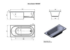 Акриловая ванна Alex Baitler Байкал 190х90 белая купить в интернет-магазине Sanbest