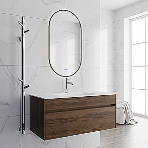 Тумба с раковиной Vincea Chiara 100 VMC-2C100CO/VCB-13100W тёмный дуб/раковина белая для ванной в интернет-магазине Sanbest