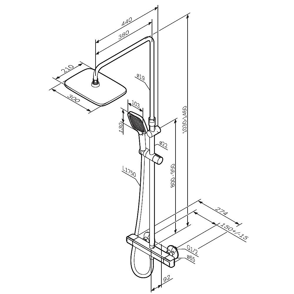 Душевая система AM.PM Func F078F400 хром купить в интернет-магазине сантехники Sanbest