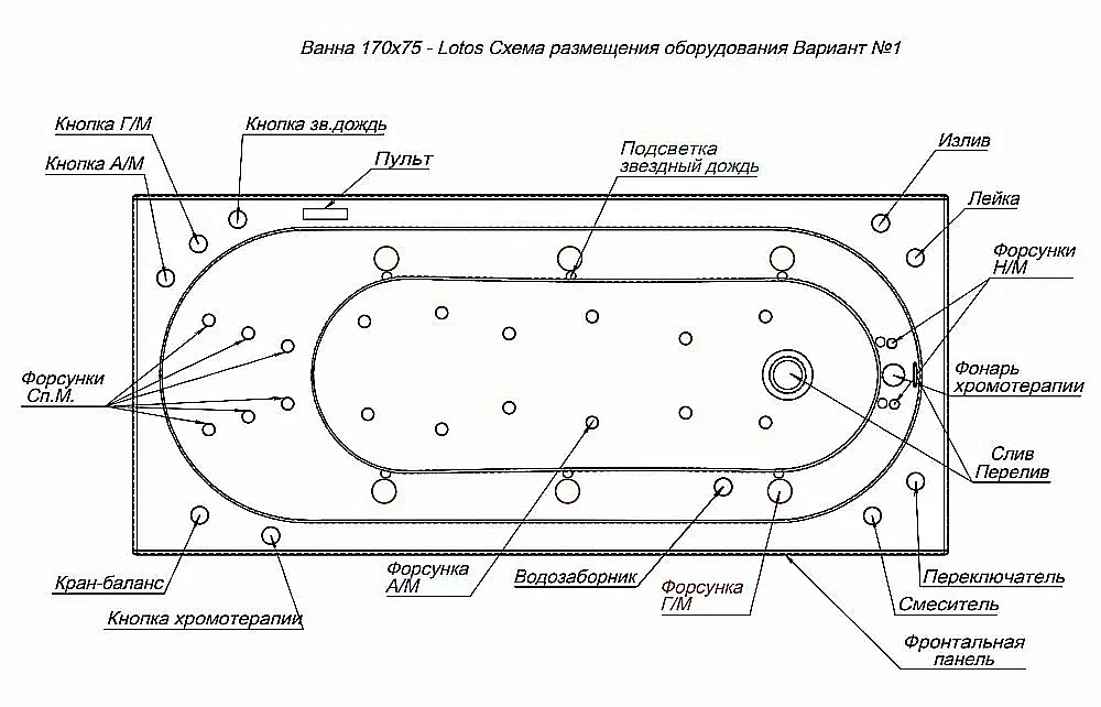 Акриловая ванна Aquanet Lotos 170x75 с каркасом купить в интернет-магазине Sanbest