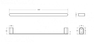 Полотенцедержатель Cezares STYLUS-TH-60-01 хром купить в интернет-магазине сантехники Sanbest