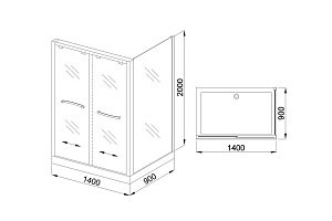 Душевое ограждение Royal Bath RB-L-2011 140х90 правое купить в интернет-магазине Sanbest