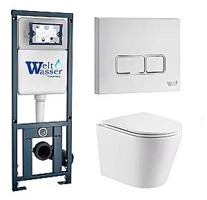 Унитаз с инсталляцией WeltWasser MARBERG 410 + SALZBACH 043 GL-WT + MAR 410 SE GL-WT купить в интернет-магазине Sanbest