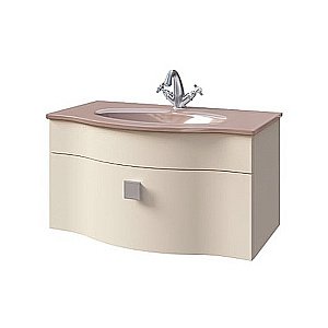 Тумба с раковиной Caprigo Nokturn 80 бежевая/раковина стекло капучино для ванной в интернет-магазине Sanbest