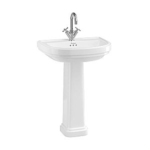 Раковина на пьедестале Burlington Riviera 65 RIV4 1TH RIV6 с 1 отверстием белая купить в интернет-магазине Sanbest