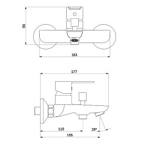 Смеситель для ванны RedBlu by Damixa Origin Elegance 841000000 купить в интернет-магазине сантехники Sanbest