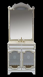 Зеркало Misty Элис 80x123 белая.патина/стекло в ванную от интернет-магазине сантехники Sanbest