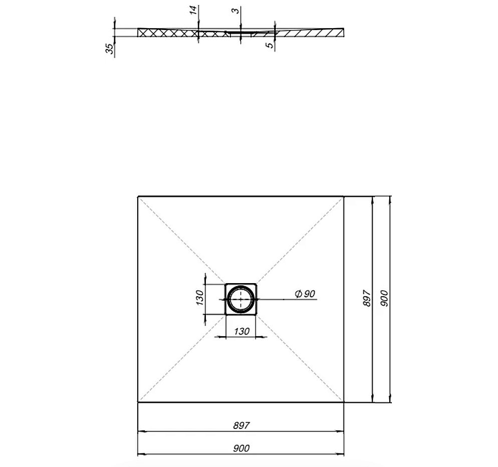 Душевой поддон Aquanet Pleasure 90х90 черный купить в интернет-магазине Sanbest
