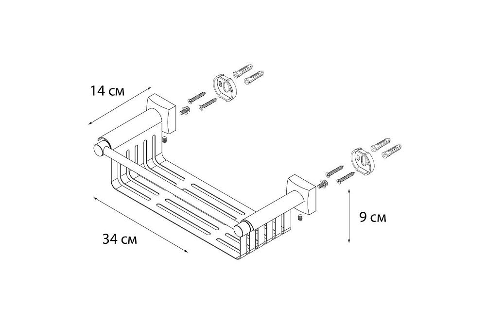 Полка FIXSEN KVADRO FX-61323 купить в интернет-магазине сантехники Sanbest