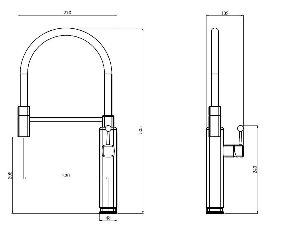 Смеситель для кухни Vincea VKF-101MB черный матовый купить в интернет-магазине сантехники Sanbest