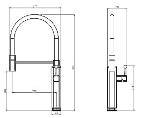 Смеситель для кухни Vincea VKF-101MB черный матовый купить в интернет-магазине сантехники Sanbest