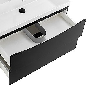 Тумба с раковиной Belbagno MARINO 80 2C-SO/BB800/450-LV-MR-AST Nero Lucido для ванной в интернет-магазине Sanbest