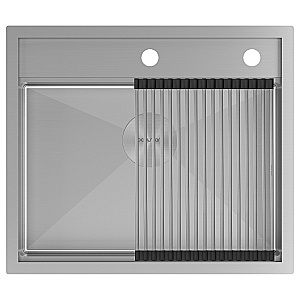 Кухонная мойка Paulmark KRONER-STEP PM345951-BS брашированная сталь купить в интернет-магазине сантехники Sanbest