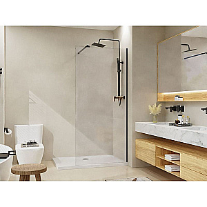 Душевое ограждение Azario Walk-in 110 AZ-251-110-MB-CL стекло прозрачное/профиль черный матовый купить в интернет-магазине Sanbest