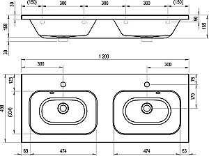 Раковина двойная Ravak Chrome 120 купить в интернет-магазине Sanbest