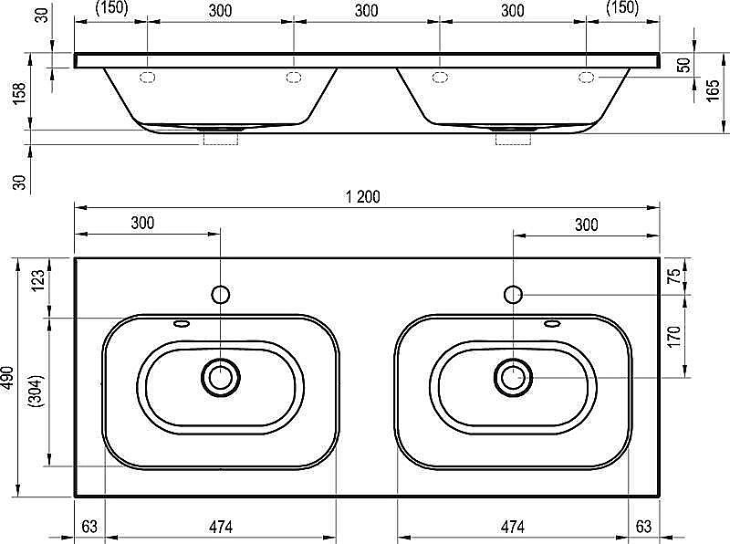 Раковина двойная Ravak Chrome 120 купить в интернет-магазине Sanbest