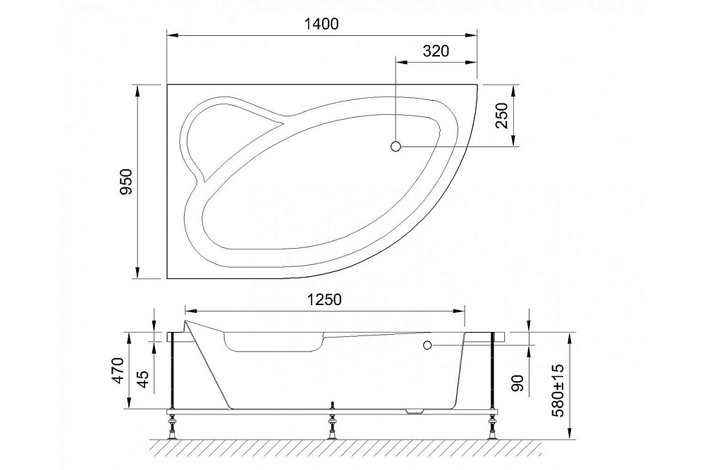 Гидромассажная ванна Royal Bath Alpine De Luxe 140x95 купить в интернет-магазине Sanbest