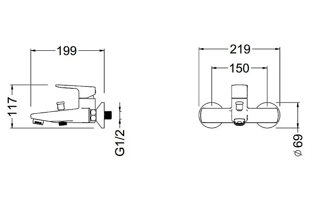 Смеситель для ванны Schein Elite 471HS/8057020PT купить в интернет-магазине сантехники Sanbest