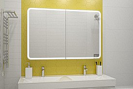 Зеркальный шкаф Misty Авеню 120 МВК001 белый купить в интернет-магазине сантехники Sanbest