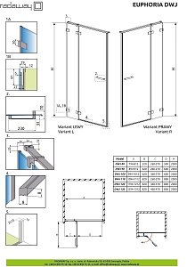 Душевая дверь Radaway Euphoria DWJ 120 купить в интернет-магазине Sanbest