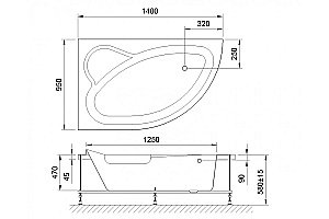 Акриловая ванна Royal Bath Alpine De Luxe RB819103DL 140x95 белая с гидромассажем купить в интернет-магазине Sanbest