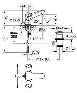 Смеситель для раковины Grohe Costa S 21255 001 купить в интернет-магазине сантехники Sanbest