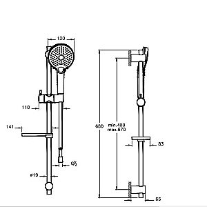 Душевая гарнитура Vitra BLISS EXP 3F A45743EXP купить в интернет-магазине сантехники Sanbest