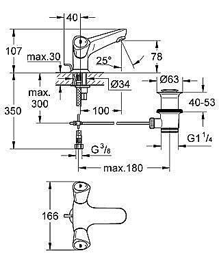 Смеситель для раковины Grohe Costa S 21255 001 купить в интернет-магазине сантехники Sanbest