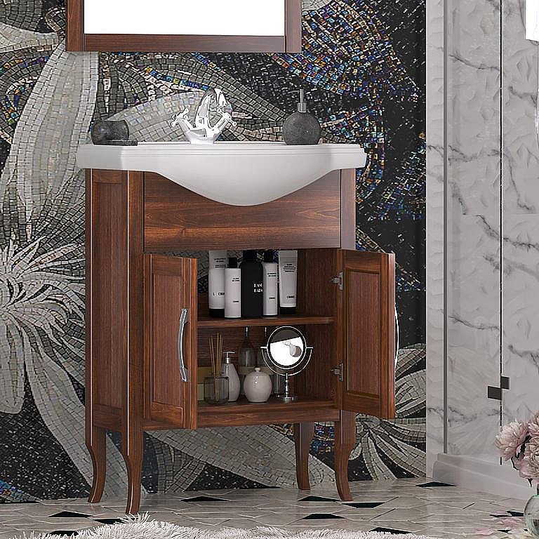 Тумба с раковиной Опадирис Мираж 65 светлый орех для ванной в интернет-магазине Sanbest