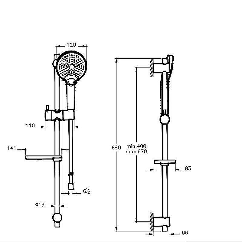 Душевая гарнитура Vitra BLISS EXP 3F A45743EXP купить в интернет-магазине сантехники Sanbest