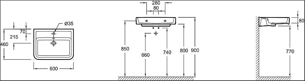 Раковина Jacob Delafon REPLAY 60 E4489-00 белая купить в интернет-магазине Sanbest