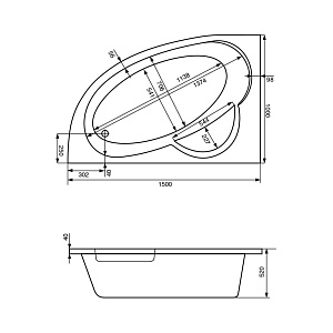 Ванна Santek Sri Lanka 150x100 купить в интернет-магазине Sanbest