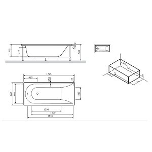 Ванна акриловая AM.PM Spirit W72A-180-080W-A2 180x80 купить в интернет-магазине Sanbest