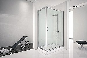 Душевой уголок Aquanet Alfa NAA1131 150х80 стекло прозрачное/профиль хром купить в интернет-магазине Sanbest