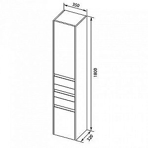 Шкаф-пенал для ванной Aquanet Палермо 35 для ванной в интернет-магазине сантехники Sanbest