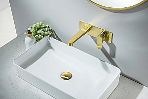 Смеситель для раковины Aquatek Оберон AQ1213BG золото шлифованное купить в интернет-магазине сантехники Sanbest