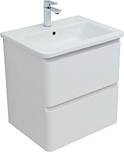Тумба с раковиной Aquanet Эмбер 330465 60 белый матовый для ванной в интернет-магазине Sanbest