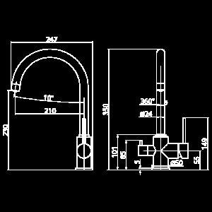 Смеситель для кухни Elghansa Kitchen Pure Water 56B5216-Steel нержавеющая сталь купить в интернет-магазине сантехники Sanbest