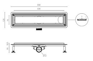 Душевой лоток Ctesi WAY LINE 60 BK4024030 хром купить в интернет-магазине Sanbest