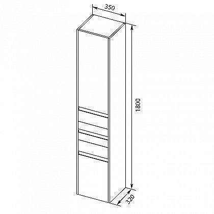 Шкаф-пенал для ванной Aquanet Палермо 35 для ванной в интернет-магазине сантехники Sanbest