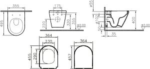 Унитаз Vitra INTEGRA ROUND 9856B003-7205 безободковый с инсталляцией, с крышкой микролифт купить в интернет-магазине Sanbest