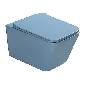 Унитаз подвесной SantiLine SL-5007BL голубой матовый, безободковый, с крышкой микролифт купить в интернет-магазине Sanbest