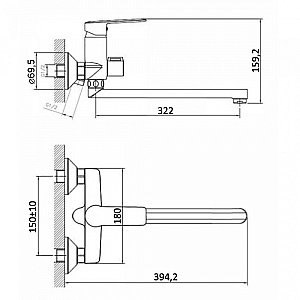 Смеситель для ванны Agger Clean A2421100 купить в интернет-магазине сантехники Sanbest