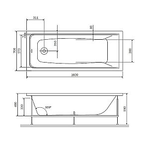 Ванна AM.PM Gem 160х70 купить в интернет-магазине Sanbest
