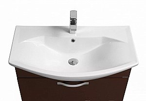 Тумба с раковиной Акватон Ария 80 темно-коричневая глянцевая для ванной в интернет-магазине Sanbest