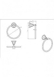 Полотенцедержатель CeramaLux Biatrichi 73006-1 черный матовый купить в интернет-магазине сантехники Sanbest