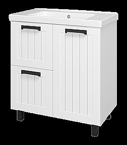 Тумба с раковиной Misty Спарта - 80 П-Спа-06080-01-012Я белая для ванной в интернет-магазине Sanbest