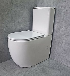 Унитаз напольный CeramaLux TR2176 белый, с бачком, с крышкой микролифт, слив торнадо купить в интернет-магазине Sanbest