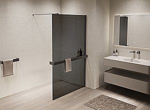 Душевая перегородка Vincea Walk-In VSW-1HR120CGGM 120x200 профиль вороненая сталь/стекло тонированное купить в интернет-магазине Sanbest