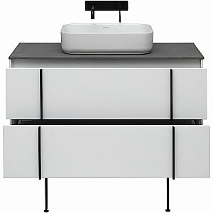 Тумба с раковиной Allen Brau Reality 100 1.32007.WM белый матовый для ванной в интернет-магазине Sanbest